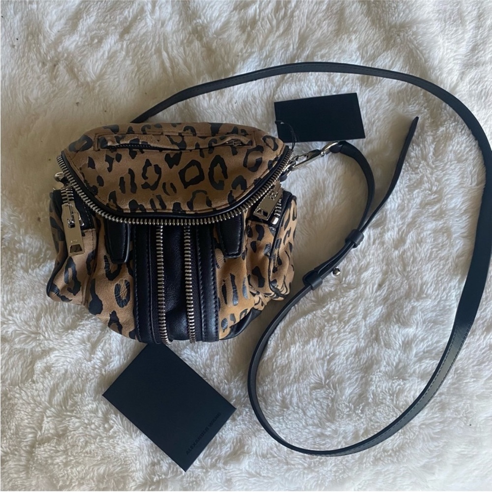 Alexander Wang Leopard Print Crossbody Bag in Tan and Black - Picture 8 of 9